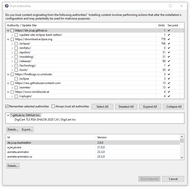 Trust Authorities Dialog